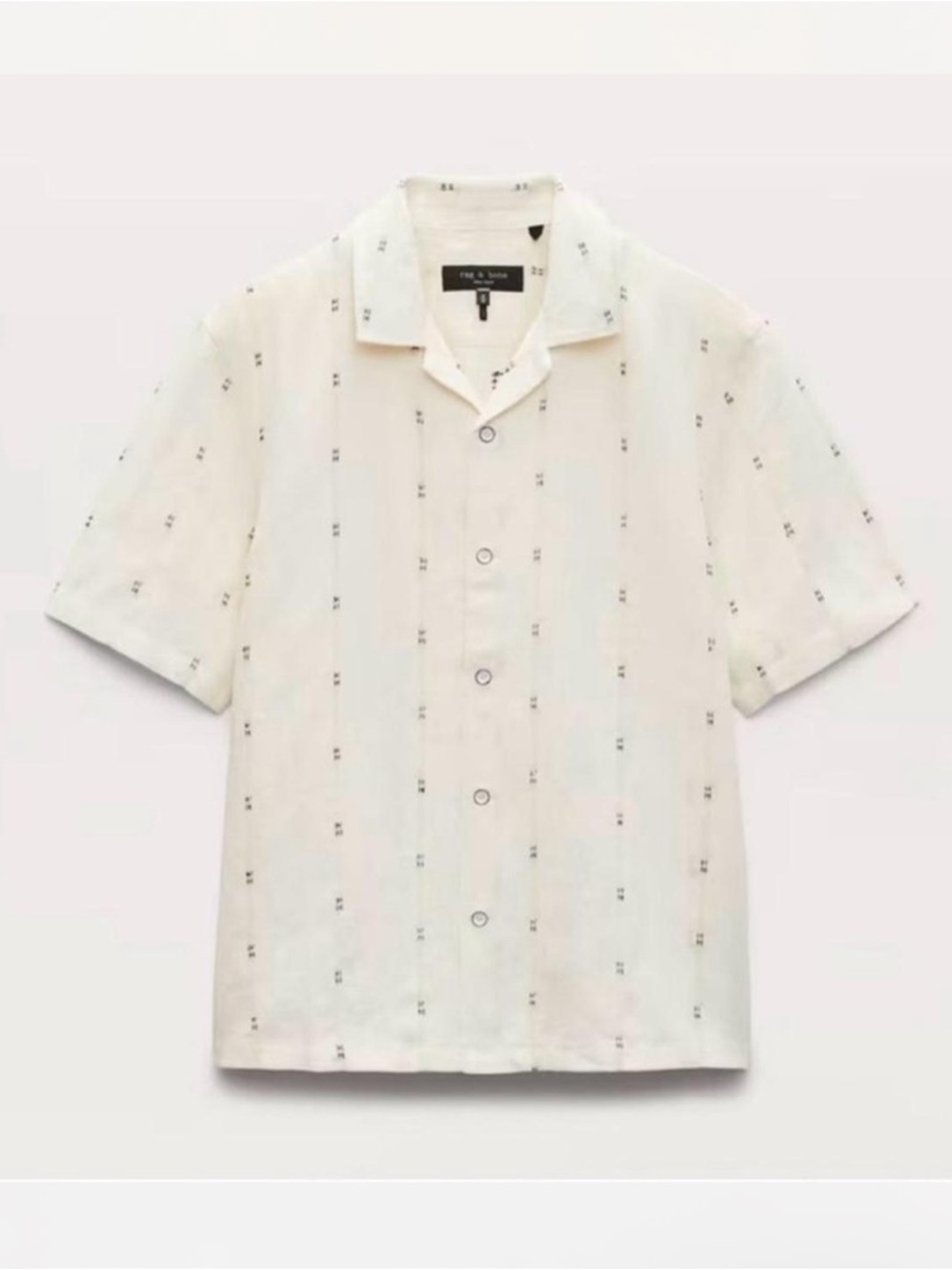 NWT Rag & Bone Avery Embroidered Linen Shirt – White Remi Stripe
